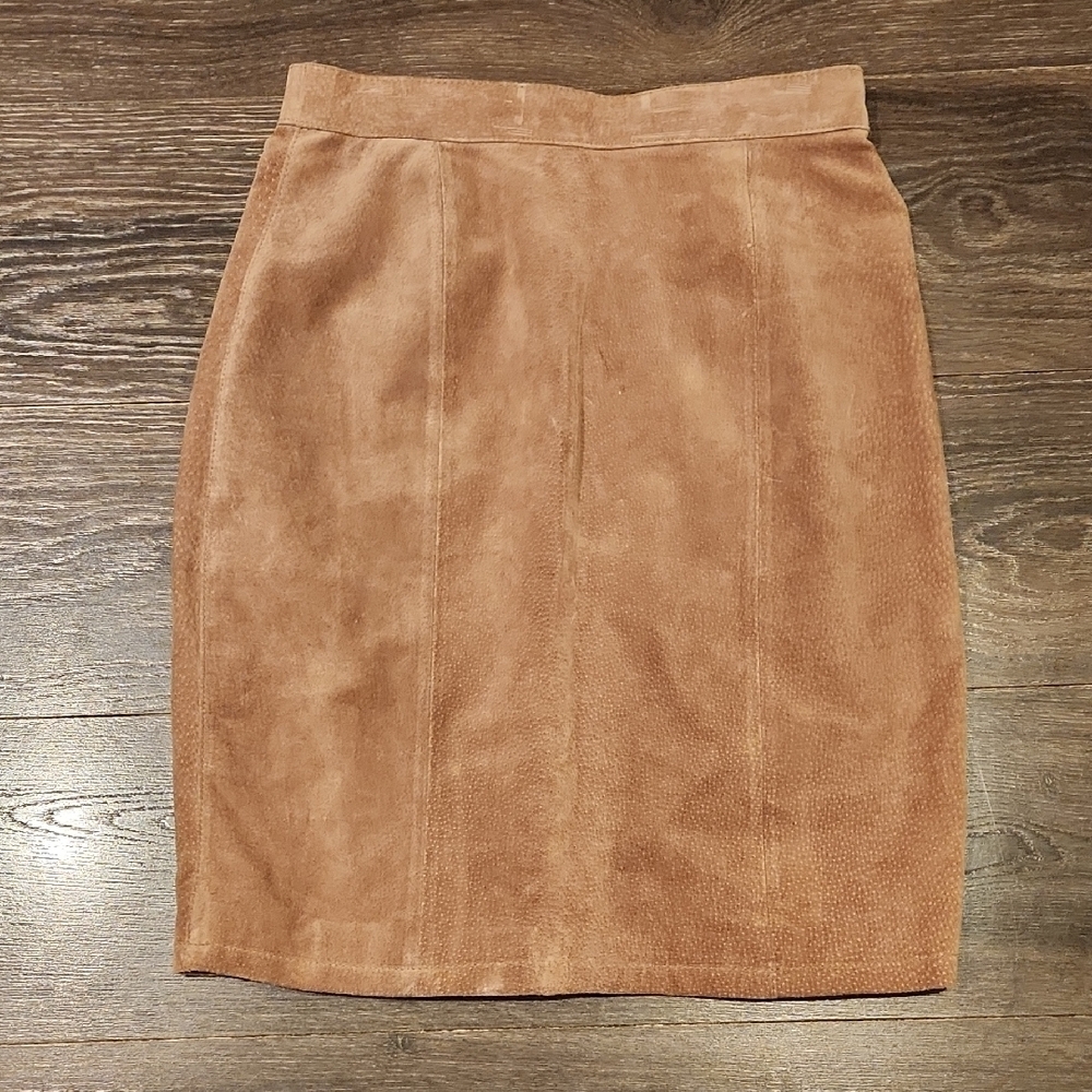 ❤️ VINTAGE 90'S GLOBAL IDENTITY G-III LEATHER SUEDE PENCIL SKIRT